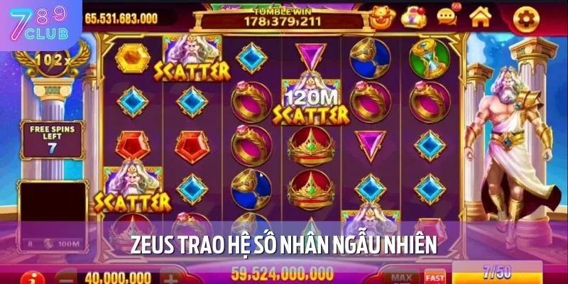 Biểu tượng Zeus mang lại mức thưởng lên đến 500 tiền cược ban đầu